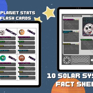 Afdrukbare Solar System Bundle - Planet Fact Sheets - Planet Flash Cards