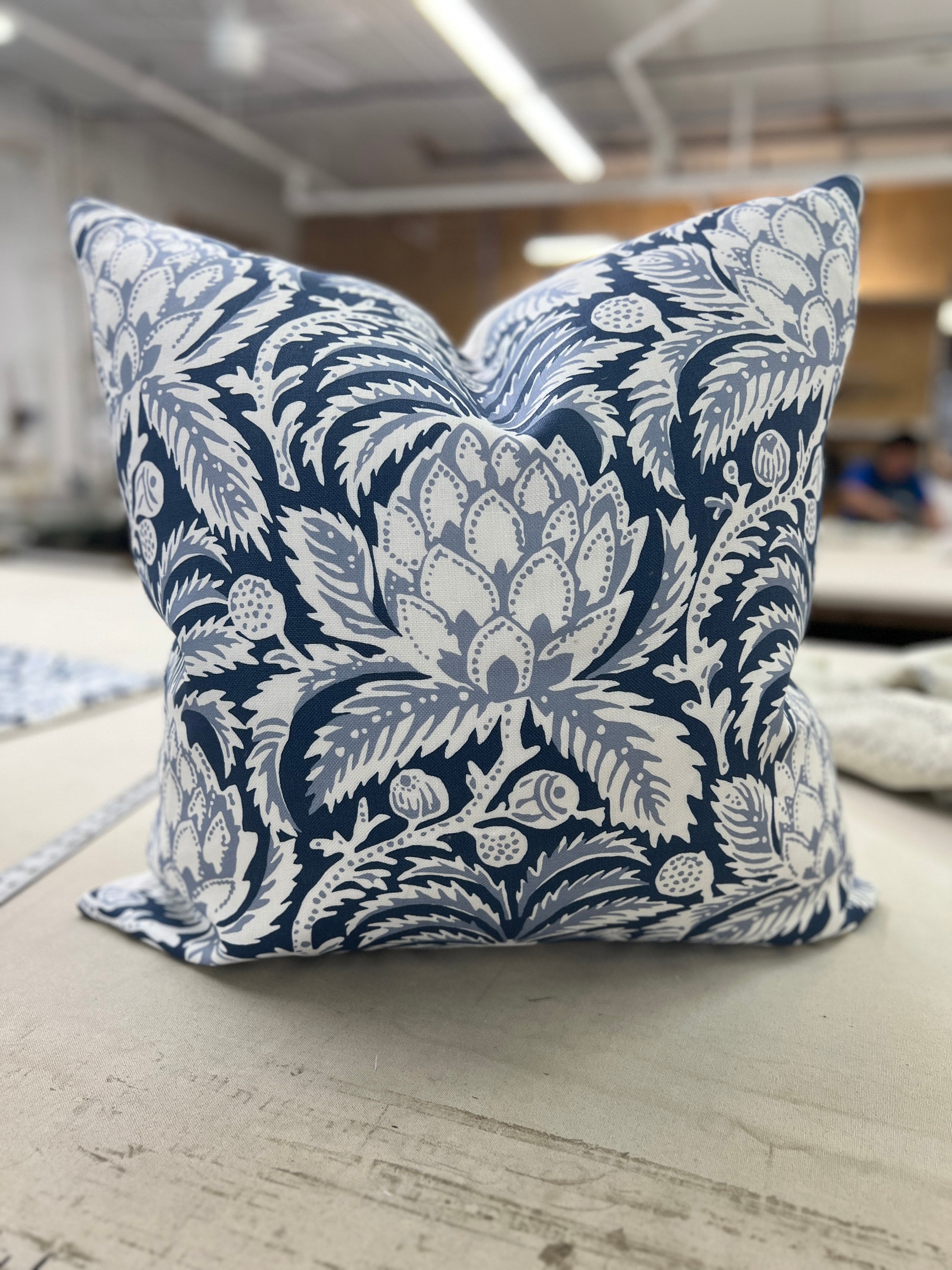 Serena and Lily Artichoke Pillow Cover & Fabric Yardage TWO Etsy