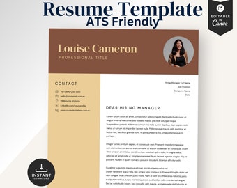 Contemporary Resume Template | INSTANT DOWNLOAD | Executive Resume | ATS Friendly | Professional Resume Template Canva | Minimalist Clean