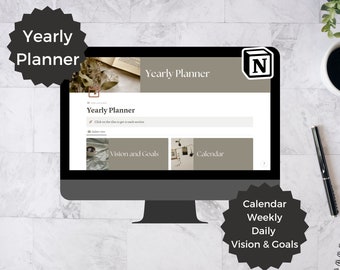Notion Template Personal Planner | Aesthetic and Minimal design | Digital Editible Template Bundle | Notion Weekly and Daily Planner