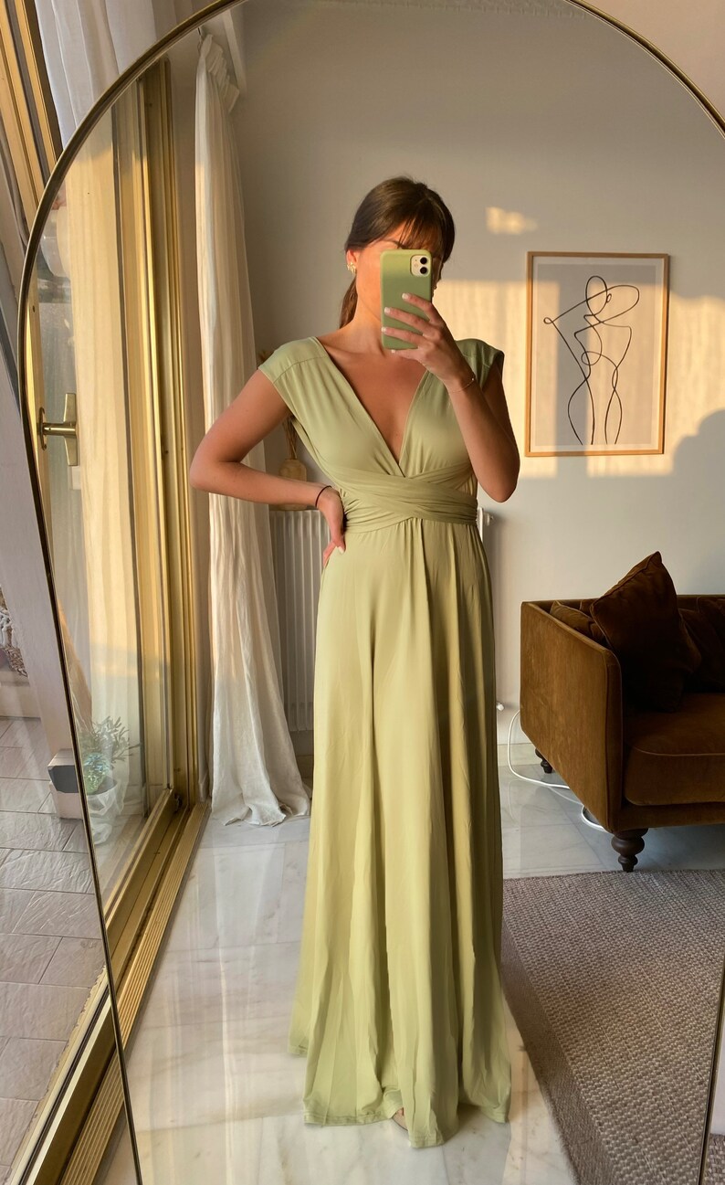 Robe multipositions vert sauge robe vert amande robe Etsy France