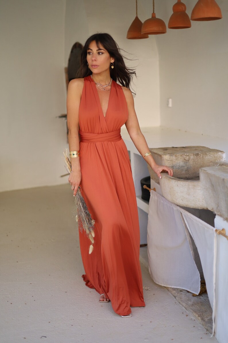 Robe demoiselle dhonneur multipositions terracotta robe Etsy France