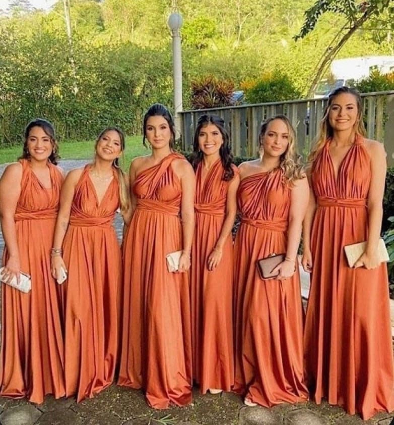 Robe demoiselle dhonneur multipositions terracotta, robe infinity