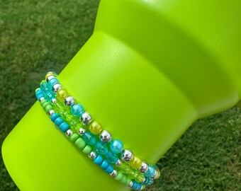 Bright Lime Bracelets - Stanley Tumbler Boot Topper/Charm stacking bracelets- new- UO Stanley