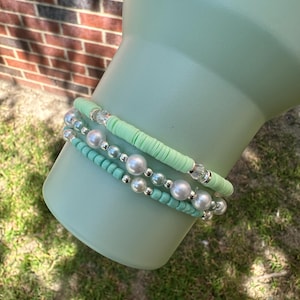 Matcha Green Armbänder - Stanley Tumbler Boot Topper/Charm stapelbare Armbänder