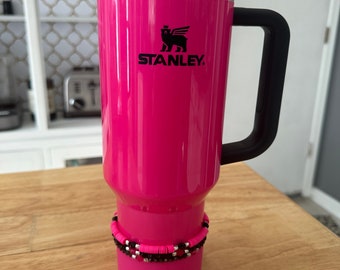 Electric Pink Stanley Tumbler Bracelets- Boot Topper/ Charm Stacked