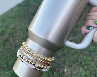 Honey Talks Stanley Bracelets- Tumbler Boot Topper/ Charm Stacked Bracelets- e.l.f. collection-target tumbler stack