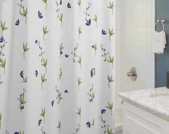 Shower Curtains, linen shower curtain, floral shower curtain, cute shower curtain, fabric shower curtain, botanical shower curtain, curtain