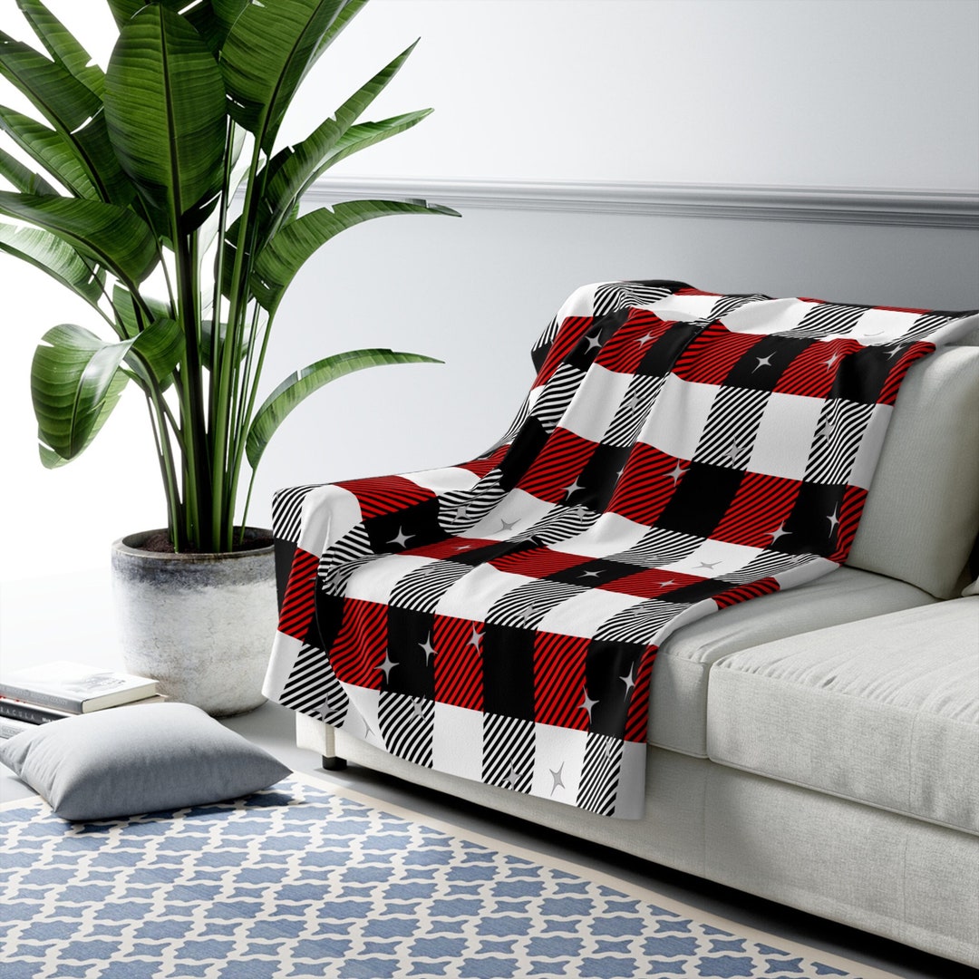 Sherpa Fleece Blanket, Fleece Throw, Comfy Blanket, Plaid Blanket, Soft Blanket, Cozy Blanket