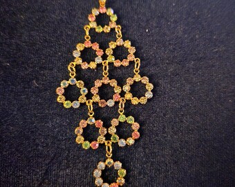 Beautiful Christmas tree necklace gold with gemstones