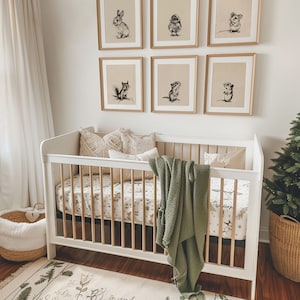Woodland Babies 2 Gallery Wall Set of 6 Prints, Nursery Decor, PRINTABLE Art, Nursery Wall Art, Forest Animal, Baby Room Art | ARLC07
