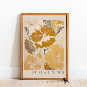 Flora Collection Kuala Lumpur Print | Kuala Lumpur Poster Flower Print | Printable Wall Art | Art Prints | Botanical Matisse Print | AR3307