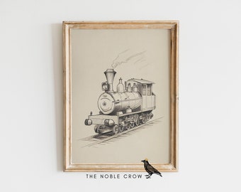 Vintage Toys Toy Train Toy Train Print, Nursery Decor, PRINTABLE