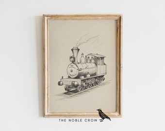 Vintage Toys Toy Train | Toy Train Print, Nursery Decor, PRINTABLE Art, Nursery Wall Art, Toy For Babies, Baby Room Art | AR6519