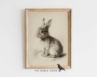 Woodland Baby Hare | Rabbit Animal Print, Nursery Decor, PRINTABLE Art, Nursery Wall Art, Forest Animal Babies, Baby Room Art | AR6506