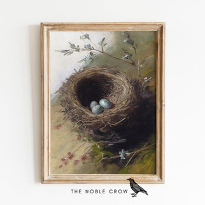 Spring Robin Nest Print | Printable Wall Decor | Printable Wall Art | Easter Art Prints Vintage | Digital Prints Neutral Wall Art | AR4310