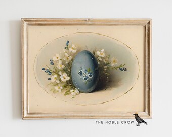 Spring Blue Egg Print | Printable Wall Decor | Printable Wall Art | Easter Art Prints Vintage | Digital Prints Neutral Wall Art | AR4301