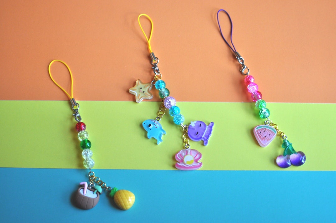 Cute Fruit Phone Charm / Keychain Accessory / Cute Octopus / Etsy