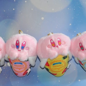 Kawaii Kirby Plushy keychain, small cute kirby accessory for bag and keys