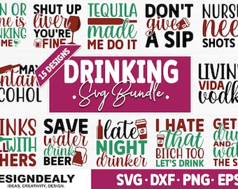 Drinking SVG BUNDLE, Wine Svg, Alcohol Svg Bundle, Wine Glass Svg, Funny Wine Sayings Svg, Wine Quote Svg, Wine Cut Files, Files For Cricut