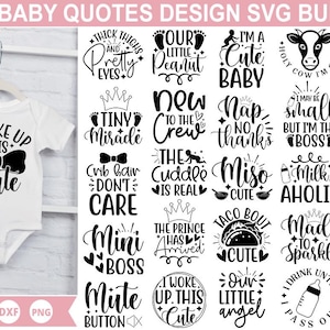 Baby Quotes SVG Bundle, Funny Baby SVG Bundle, Baby Onesie SVG, Funny ...
