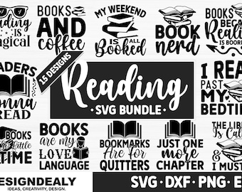 Book Lover SVG Bundle, Books Svg, Reading Svg, Book Svg, Sayings Svg, Quotes Svg, Book Quote Svg, Book Sayings Svg, Cut Files for Cricut