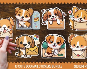 Cute Dog Mail Stickers Bundle, Dog Mail Stickers, Dog sticker bundle, Funny dog sticker