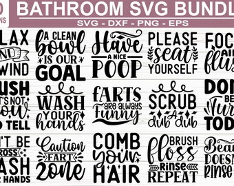 Bathroom SVG Bundle, Bathroom Quote, Restroom svg, Potty Dance svg, Farmhouse svg, Bathroom Sign SVG, Funny Bathroom SVG, Cut File Cricut