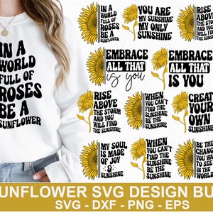 Sunflower svg Bundle, Sunflower svg, Sunflower Quotes svg, Svg Files for Cricut, cut file, eps png svg