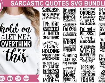 Sarcastic Quotes SVG Bundle, Funny Cut File,Funny Bundle, Sarcastic Shirt SVG, Funny Women SVG,Sarcastic Svg Bundle, Sarcasm svg,Sarcastic