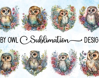 Baby owl with heart sublimation, Baby owl art, home decoration, owl art, wall art, owl sublimation, owl and flower png