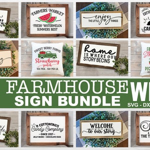 Farmhouse Sign Svg Bundle, Welcome home sign, Family is everything svg sign, Farmers market svg, Farmhouse cut files, welcome to our story