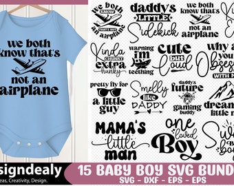 Baby Boy SVG Bundle, Baby Strampelanzug SVG, lustiges Baby svg, Baby Neugeborene svg, Neugeborene SVG Bundle, Baby Zitat Bundle, süße Baby Sprüche svg