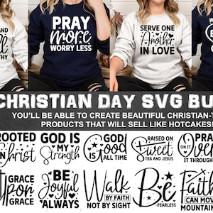 Christian SVG Bundle, Christian t shirt, Christian quotes, Jesus t shirt svg, Funny Christian quotes, God is good svg, walk by faith svg