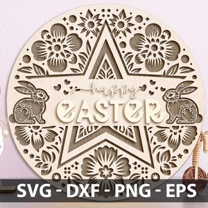 Glad påskhare dörrhängare Svg - påsk välkomstskylt Svg - påskhare Svg - laserskurna filer - morotslapp Svg - Glowforge Cricut