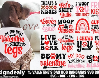 Valentines Day Dog Bandanas SVG Bundle, Valentines Day svg, Valentines Dog svg, Valentine dog t shirt svg, Dog Bandanas svg
