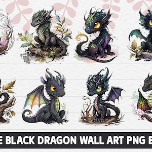Cute Black Dragon Sublimation Bundle, Dragon bundle, Dragon t shirt, Dragon clipart, Dragon pillow, Dragon sublimation, Dragon mug design