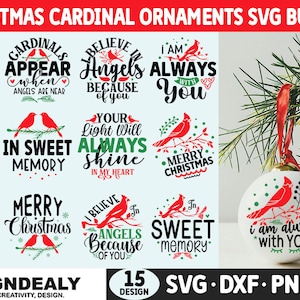 Christmas Cardinal SVG Bundle, Ornament svg, Arabeske Weihnachten Schnittdateien, Christmas Cardinal Bundle