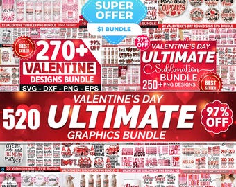 520 Valentines SVG PNG Bundle, Valentine Day Svg Mega Bundle, Funny Valentine svg, svg files for Cricut, Sublimation Png Clipart, Ultimate