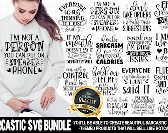 Sarcastic SVG Bundle, Sarcastic quotes, Sarcastic t shirt svg, Sarcastic cricut, Funny quotes svg, Sarcastic mug, Sarcastic home decor svg