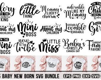 Baby New Born SVG Bundle, Baby Onesie SVG, Funny Baby svg, baby newborn svg, Newborn SVG Bundle, Baby Quote Bundle, Cute Baby Sayings svg