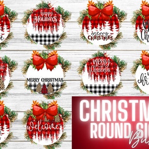 Weihnachten rundes Zeichen Bundle, frohes Weihnachten rundes Zeichen, Weihnachtszeichen png Sublimation, glauben rundes Zeichen, Willkommensrunde Zeichen, digitale Datei