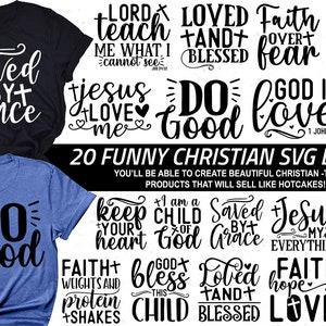 Funny Christian SVG Bundle,Christian quotes, Christian t shirt,Christian mug svg, Christian wall art,Christian bag design,Faith svg, God svg
