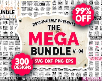 300 mega svg-bundel, trendy svg-bundel, mega clipart png-bundel, T-shirtontwerpen svg, bestanden voor de cricut
