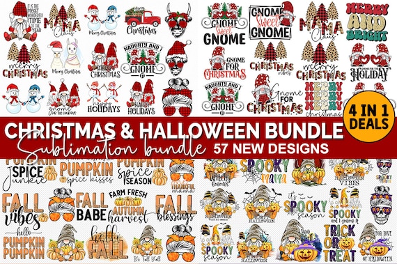 Christmas and Halloween mega bundle, Fall sublimation bundle, Halloween sublimation bundle, Merry Christmas png, Christmas vibes png