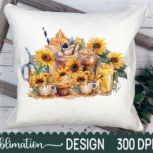 Coffee Sunflowers, Coffee and Sunflowers, Sunflowers sublimation, Coffee Sublimation, coffee mug sublimation, coffee pillow sublimation