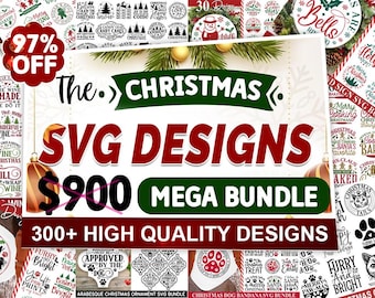 CHRISTMAS MEGA BUNDLE, 300+ Designs, Christmas svg, Winter svg, Holidays svg, Cut Files Cricut, Silhouette,Mega svg Bundle