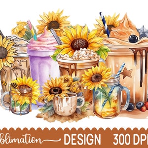 Coffee Sunflowers, Coffee and Sunflowers, Sunflowers sublimation, Coffee Sublimation, coffee mug sublimation, coffee pillow sublimation