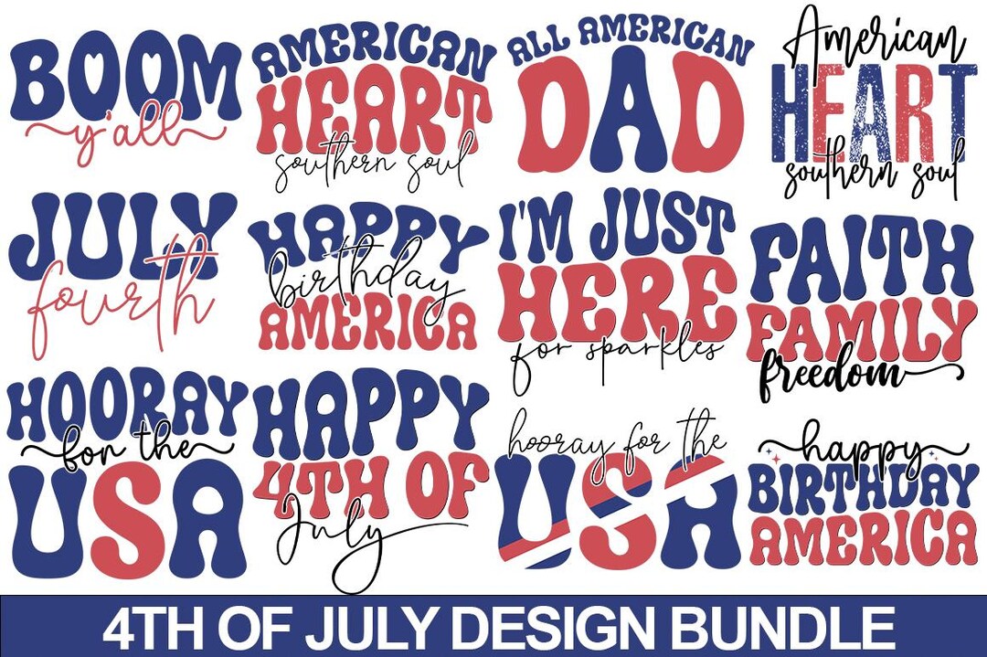 4th of July SVG Bundle, Patriotic USA Independence Day Designs ...