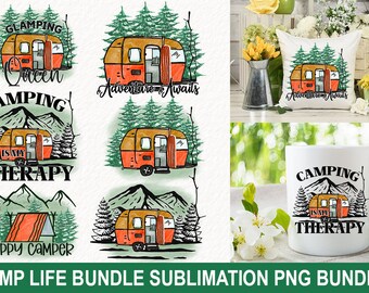 Camp Life Bundle, Sublimations PNG Bundle, Happy Camping PNG, Lagerleben PNG, Abenteuer erwartet PNG, digitaler Download, Wohnmobil